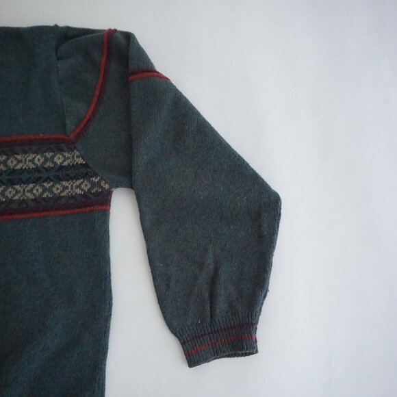 Vintage Susquehanna Trail Teal Cotton Sweater Cabincore Old Money XL - Picture 4 of 10